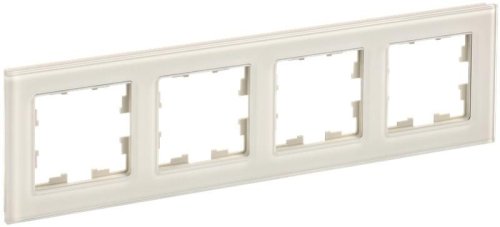 Рамка универсальная IEK Brite РУ-4-2-БрВа 4-м. стекло ванильный картинка